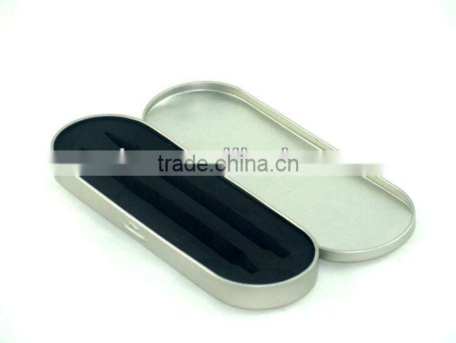 Oval shaped tin box for pen wholesale