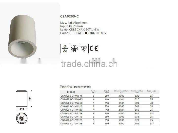 hidden adjustable cob surface mounted light