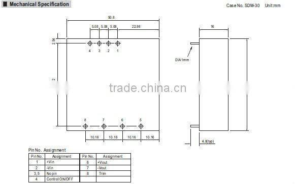 Meanwell 30W DC-DC Single Output Switching Power Supply 12v switch power supply