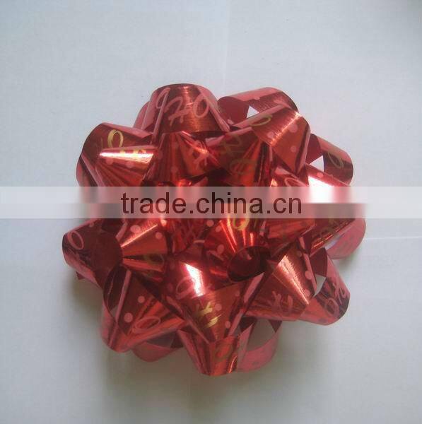 HOT SALE 5" Hi-Glossy Iridescent / Rainbow Poly Gift Wrapping Ribbon Bow, Self Adhesive Star Bow