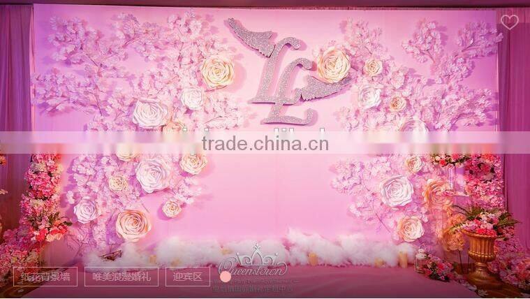 Gaint Artificial Paper Foam Floral Flowers For Wall Decoration Wedding Decoration