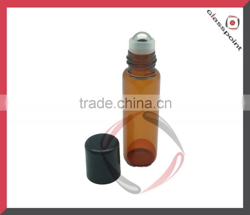 30ml Amber Bottles for Essential Oils with Stainless Steel Roller Balls