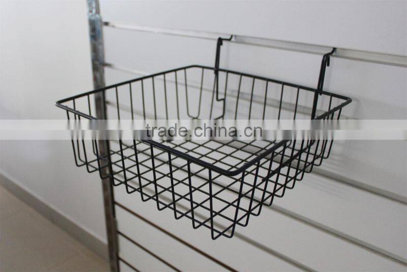 Slatwall metal hanging wire mesh basket