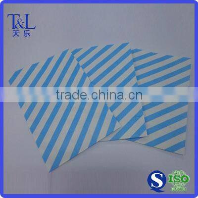 Blue stria printed food packaging stand up kraft paper bag manufactured by professional factory