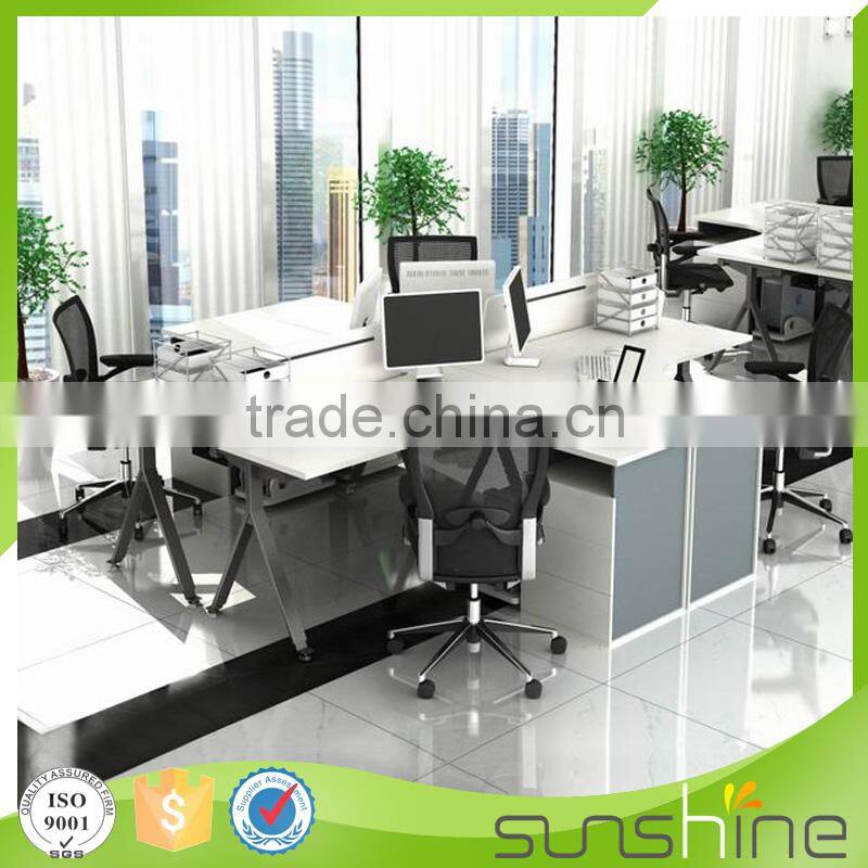 Guangzhou Sunshine WP38 Open Space Cheap Chinese Office Furniture Wood Based Panel Workstation For 4 People Wholesale