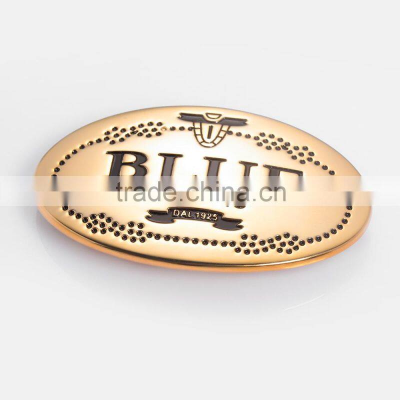 Small metal logo name plate handbag metal logo