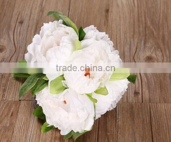 High Quality silk flower Artificial Peony Flowers Fake Leaf Wedding Home Party Decoration Bouquet