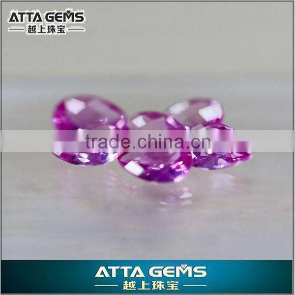#2 synthetic pink corundum - fashion pear cut created pink sapphire
