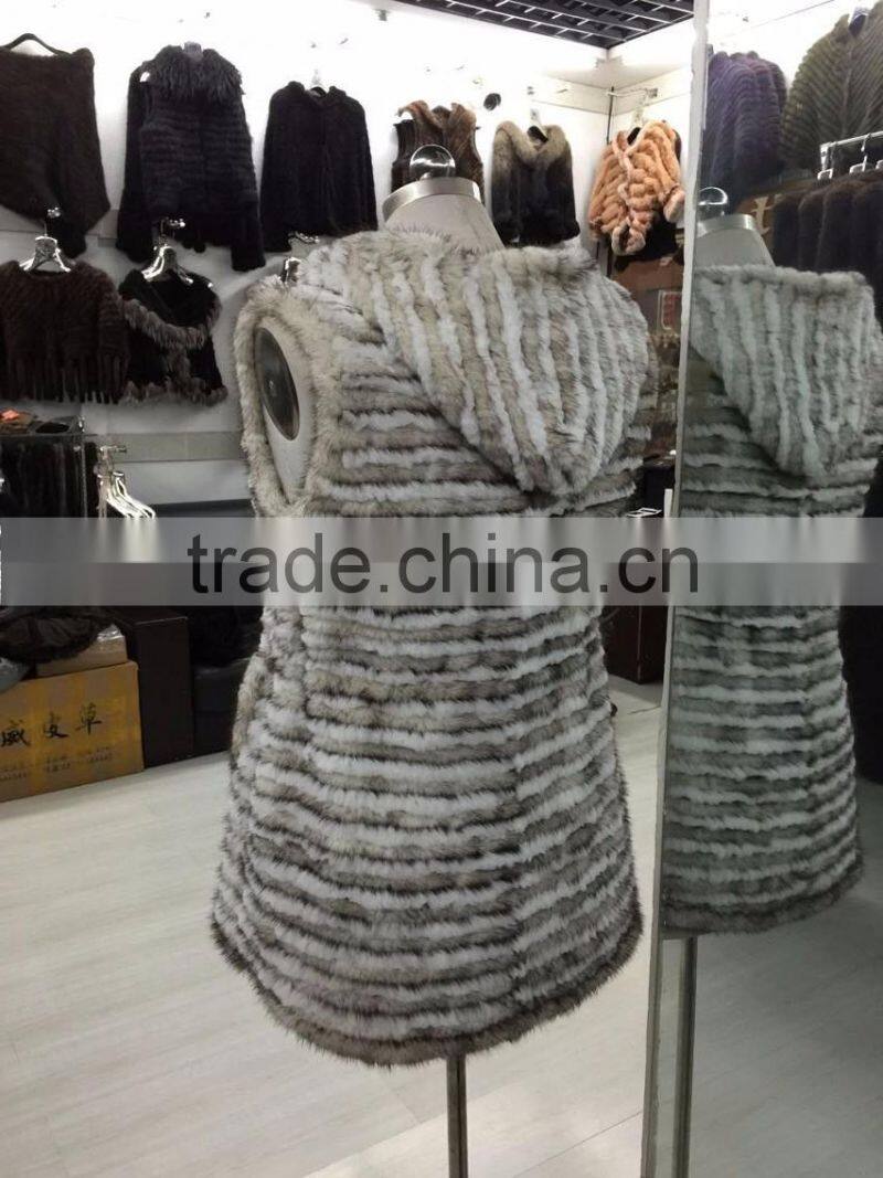 Women Clothing Natural Colour Wholesale Knitted Genuine Mink Fur Vest