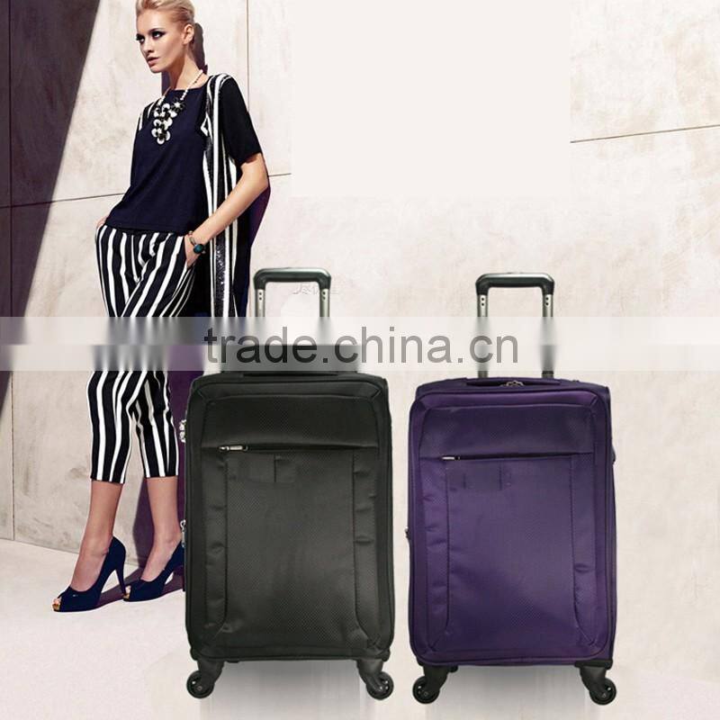 Packaging & Shipping Cheap Fancy Oxford Soft Luggage Trolley Bag With Expandable Layer