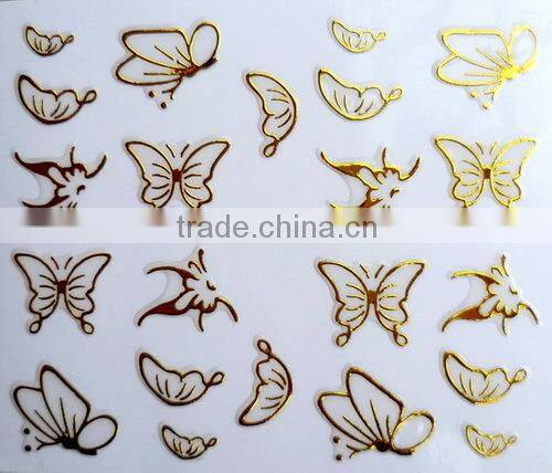 12Designs Golden Nail Art Water Decal Sticker Transfer Stickers (XF6061-6072)HN1810