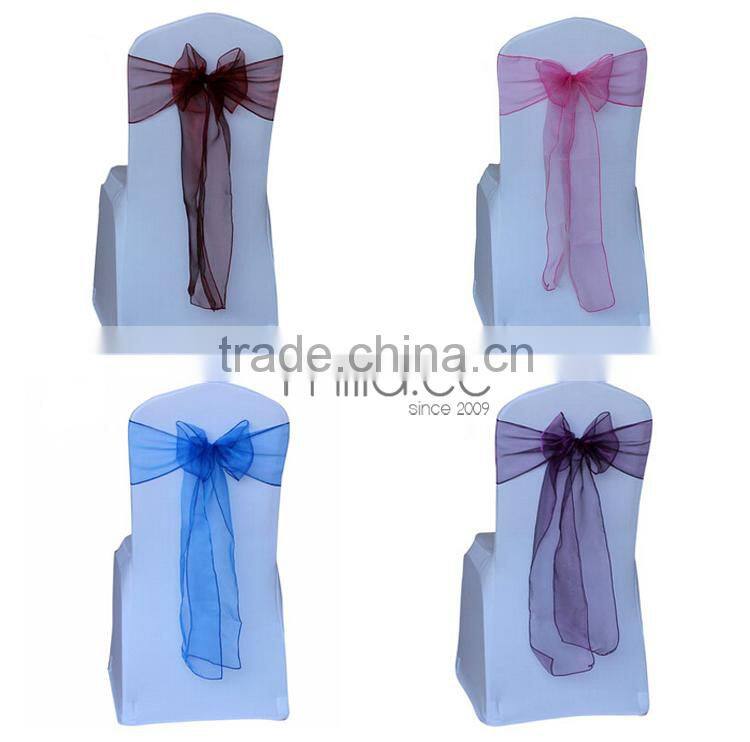Purple organza chair sashes