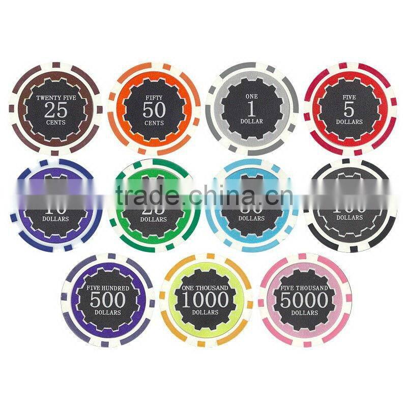 Eclipse Poker Chip Set with Black Aluminum Case - 500 Piece