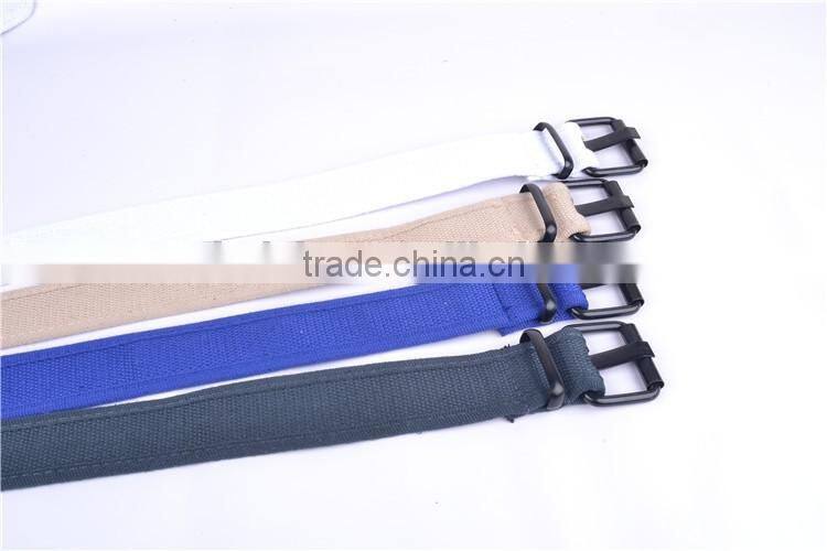 3.8cm Fabric Belt With Alloy Pin Buckle Big Flat Hole Fabric Belt