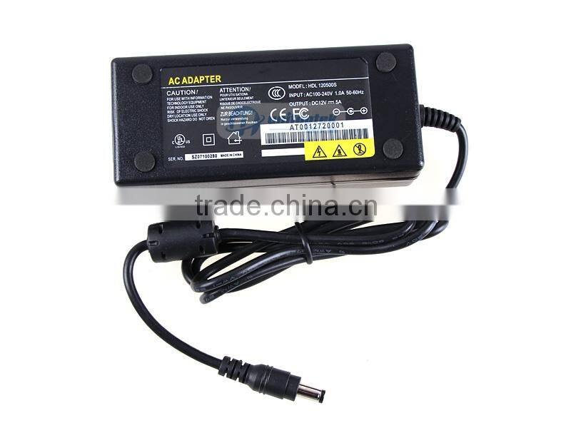 4CH DC 12V 5A CCTV Power Supply for Camera 4 Port DC+Pigtail Coat DC Adapter