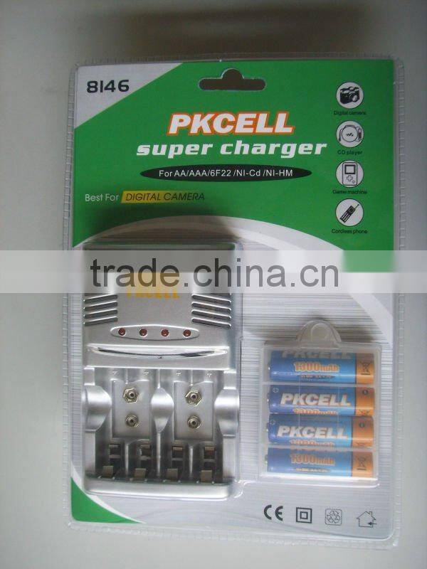hot sale 4 Channe Standard Charger for AA/AAA size rechargable Batteries made in China