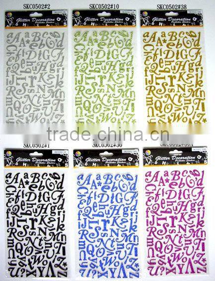 Glitter Alphabet letter sticker