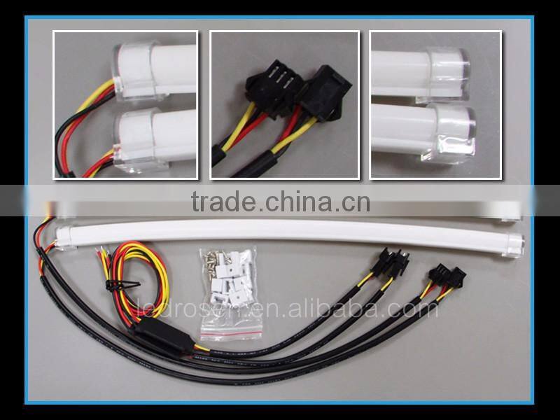 Dual Color White-Amber Car Switchback LED Tube Strip Light DRL Daytime Running Light Flex DRL 30cm 45cm 60cm 90cm