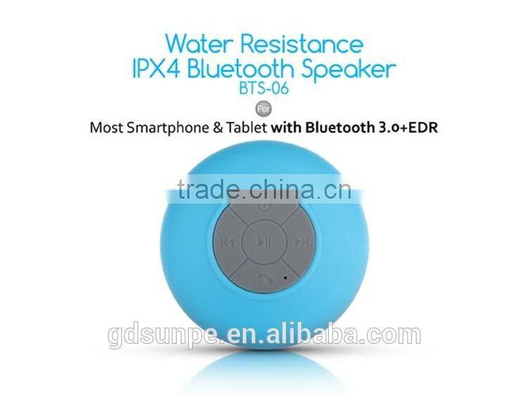 Wireless Stereo Shockproof Shower Waterproof Bluetooth Speaker With Suction Cup For Bathroom,Car,Outdoor Use