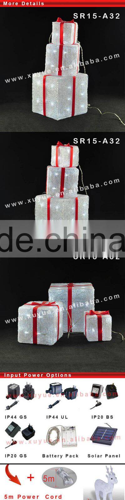 Acrylic outdoor lighted LED gift box