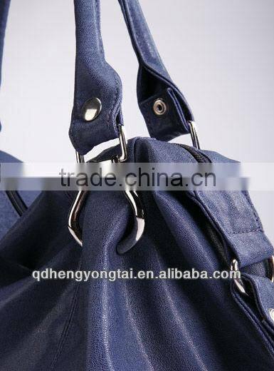 2016 Hot sale brand blue tote leather bag women for lady