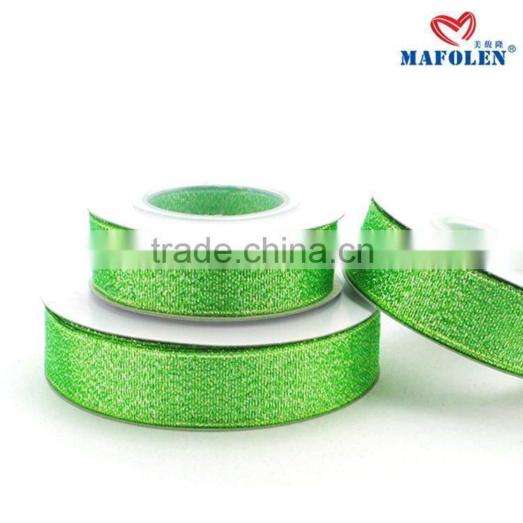 25mm high quality single face gliter nylon ribbon for sale
