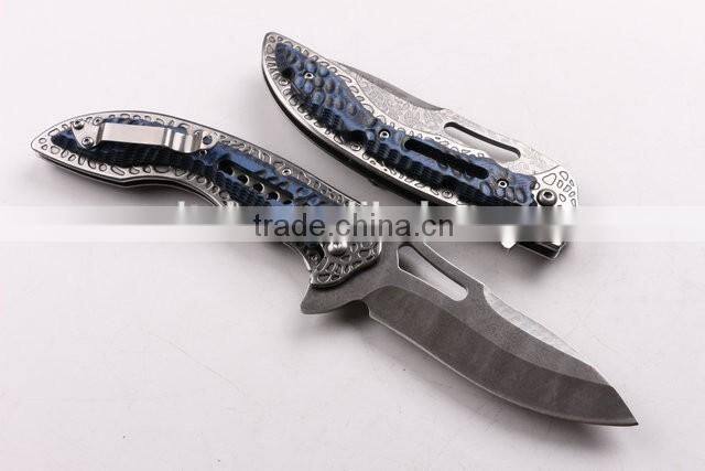 OEM 5Cr15 folding knife with nylon sheath and gift box