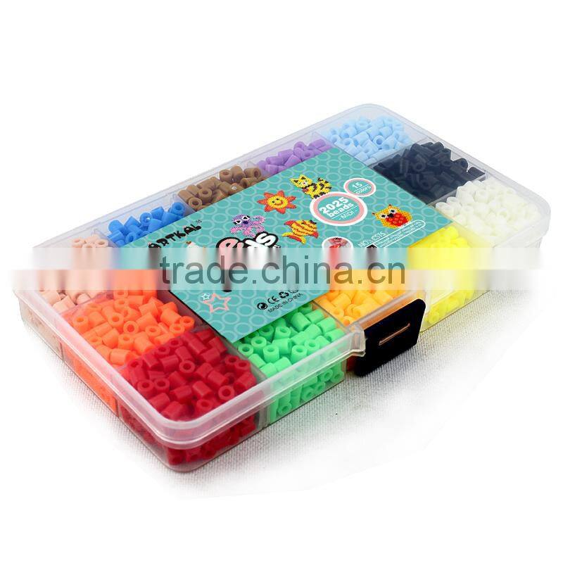 UKENN S-5MM 2025pcs fuse perler beads/box 15 colors with pegboard jewelry making kits for kids