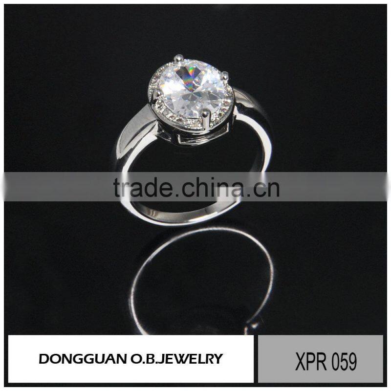 Fashionable 925 sterling silver ring jewelry, big size zircon jewelry