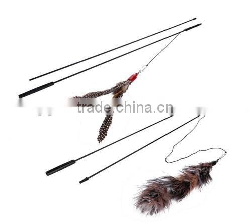 QQPET Factory Wholesale Pack Interactive Cat Wand kitten Toys Cat Feather Teaser