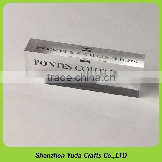 solid acrylic base block as block award holder cnc finish cast long strip acrylic display block