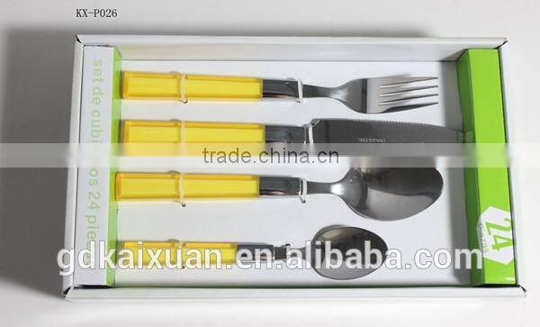 Hot Sale Cheap Stainless Steel Plastic Handle Cutlery Set