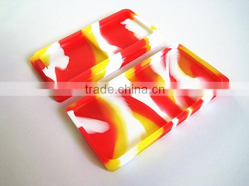 FDA food grade stackable non stick 26ml 2 compartments large platinum cured new style silicone dab rectangle stackable container