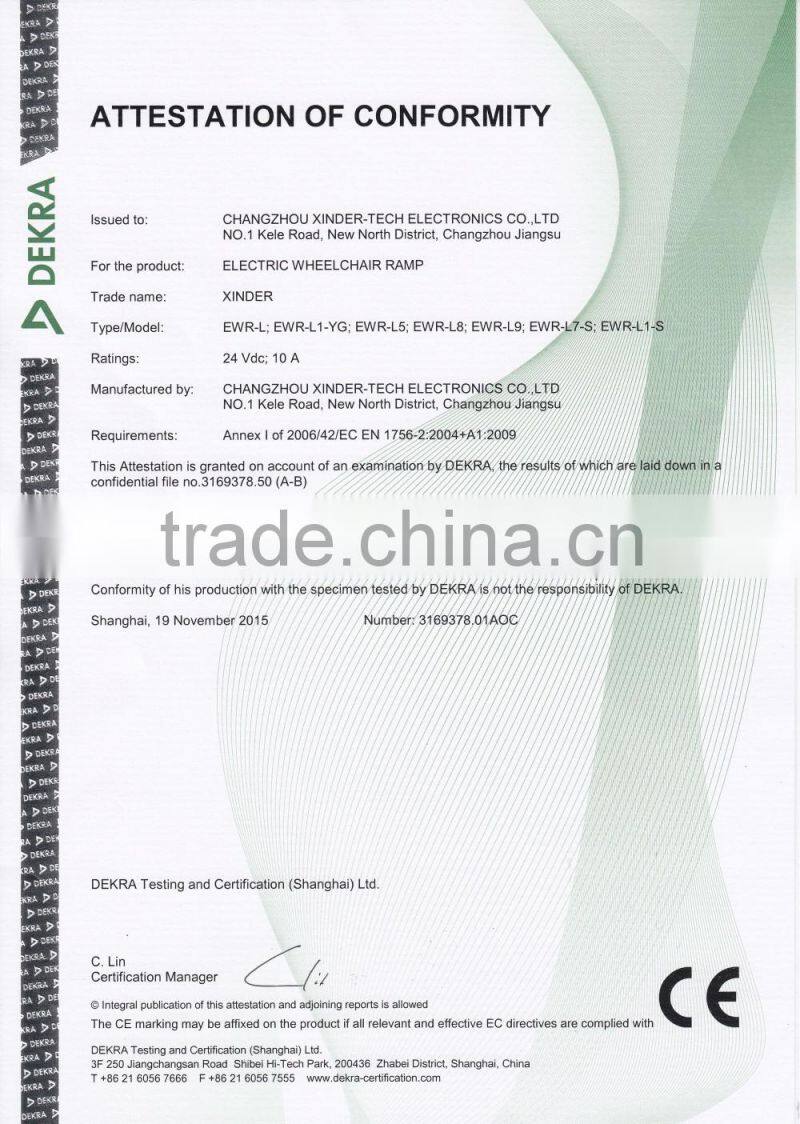 X-801-1 Wheelchair restraint system 3 point locking for the disabled