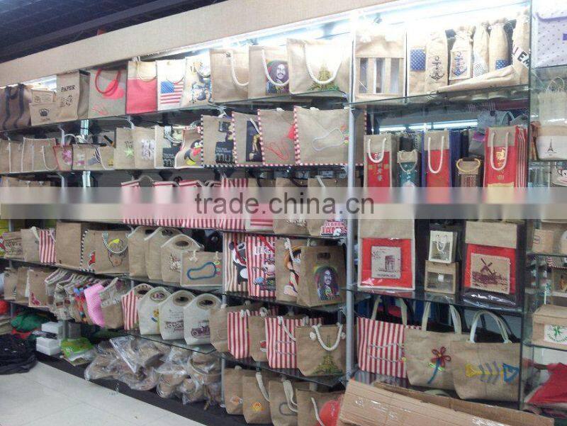 Jute bag with full color shopping bag fashion design