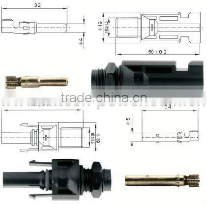MC4 solar panel mount connector waterproof IP67.
