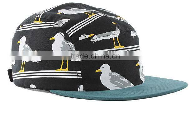 Seagull flat brime promotional blank snap back hats 5 panel