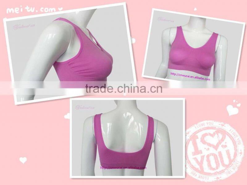 seamless sports bra yoga bra with no pads pink