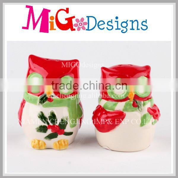 2 colors Owl Ceramic Herb Spice Shakers Set Wholesale
