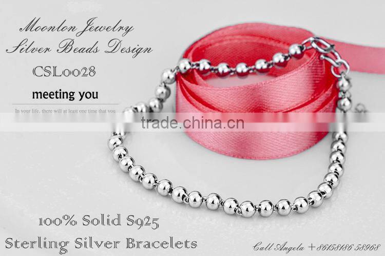 Wholesale silver beads bracelets for men, friendship bracelets jewelry stores
