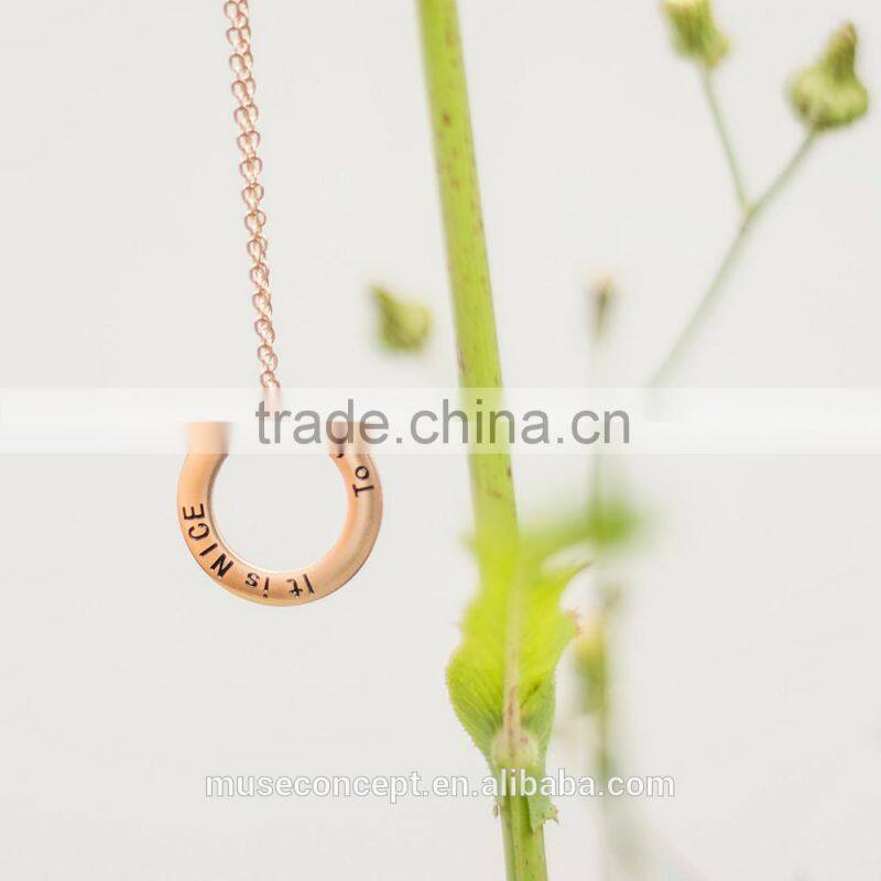 China Jewelry Wholesale Stainless Steel Engraved Circle Charm