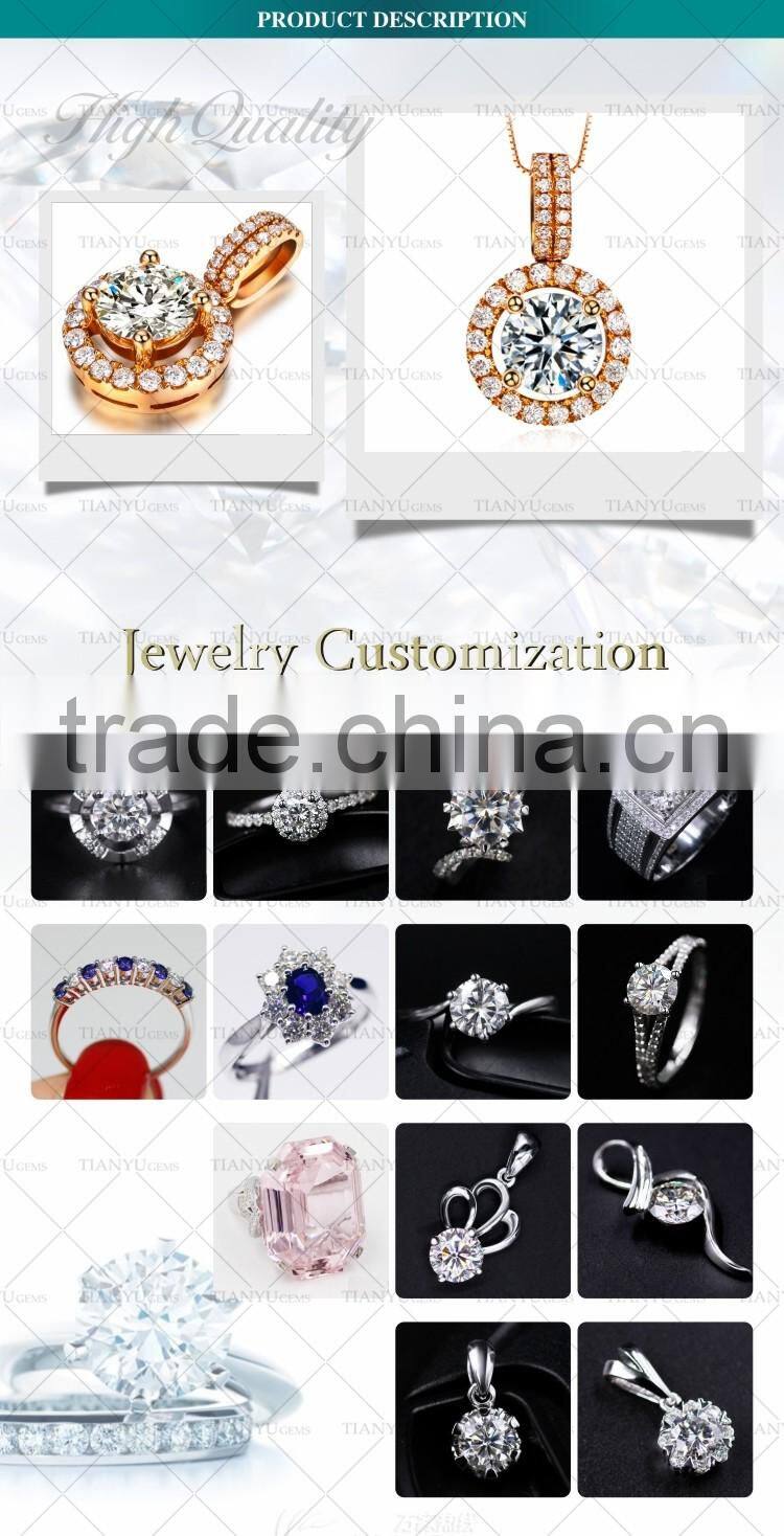 18K yellow gold necklace jewelry,Moissanite diamond pendent for choker necklace