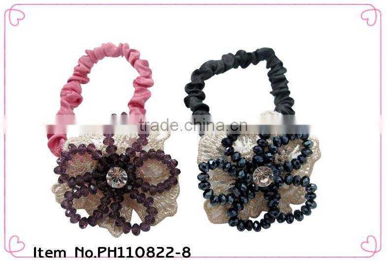 fabric flower hair scrunchie ,hair elastic band