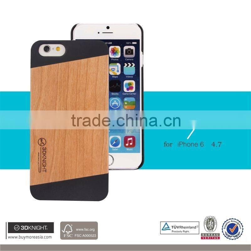 Factory Price Mobile Accessories Laser Engraving Custom Design PC Wooden Cell Phone Case Wood for iPhone 6 Case 3D KNIGHT