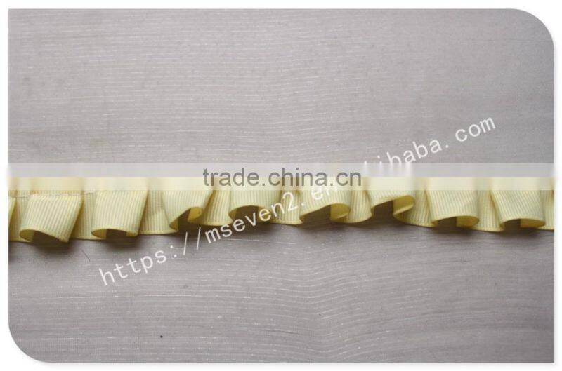 Fashional yellow 2cm width folding trims for swimwear wholesale