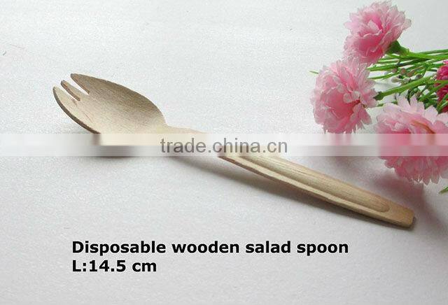 Disposable wooden spoon & fork