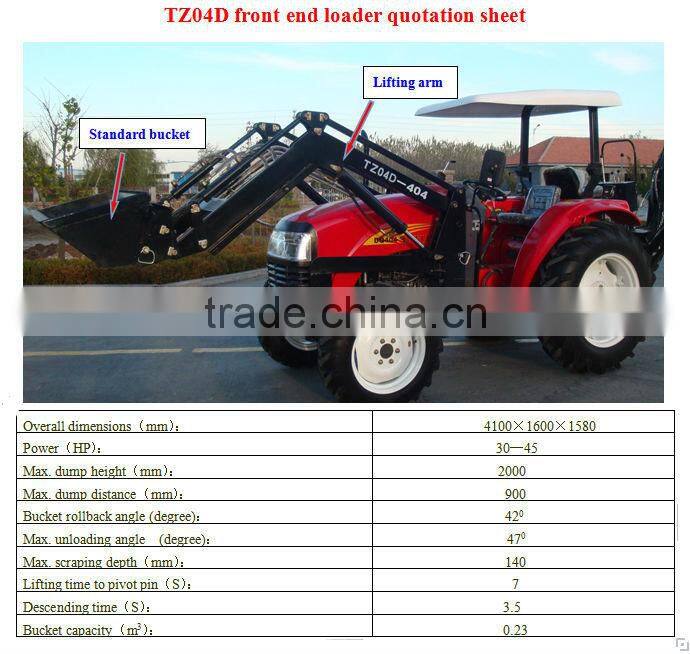 100hp tractor with front loader 4 in 1 bucket