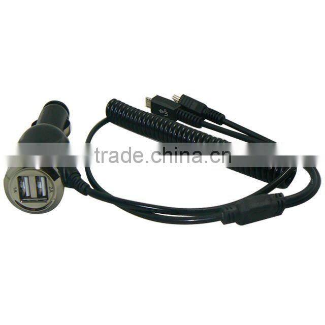 Micro USB 5 Pin to Dual USB Port Car Charger 5V 3.1A for Amazon Kindle Fire/Nook Color/ Nook Tablet/ HP Touchpad