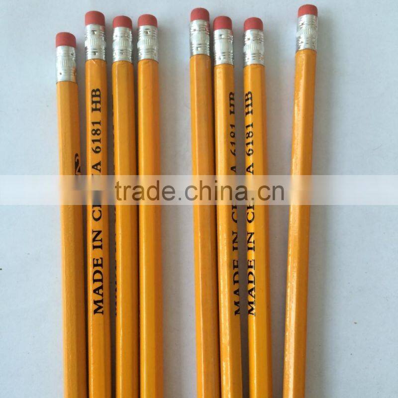 Wooden cheap wholesale pencils with eraser from chinese factory