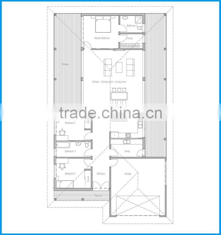 Comfortable Beautiful Modern Design Light Gauge Steel Frame Prefabricated Residential House